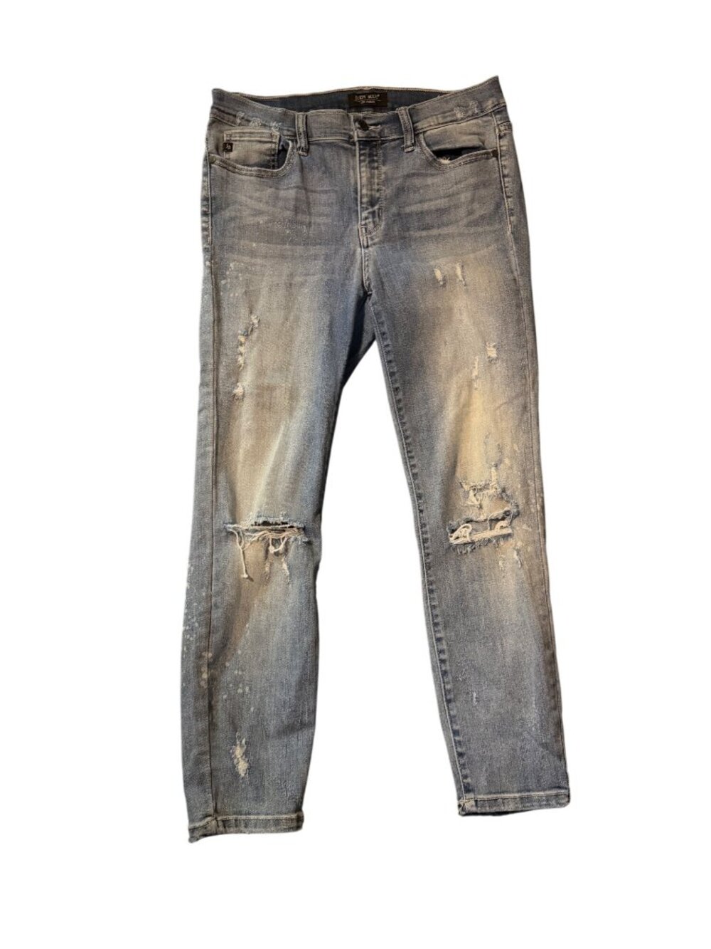 Judy Blue Relaxed Fit Distressed Light Wash Denim Jeans Size 11/30
